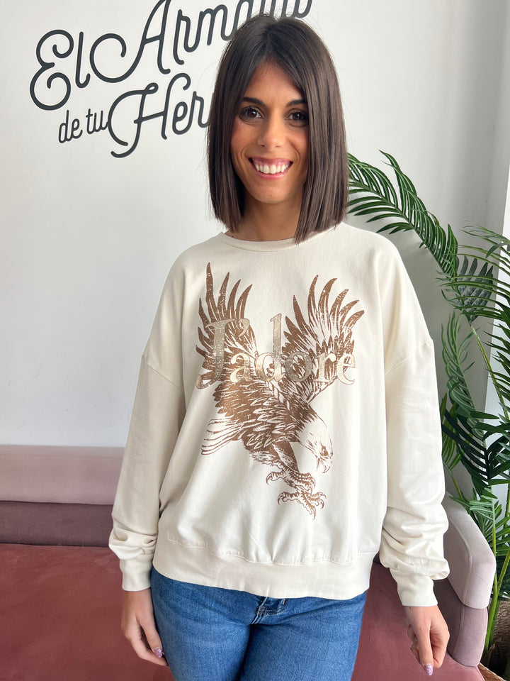 Sudadera Águila beige