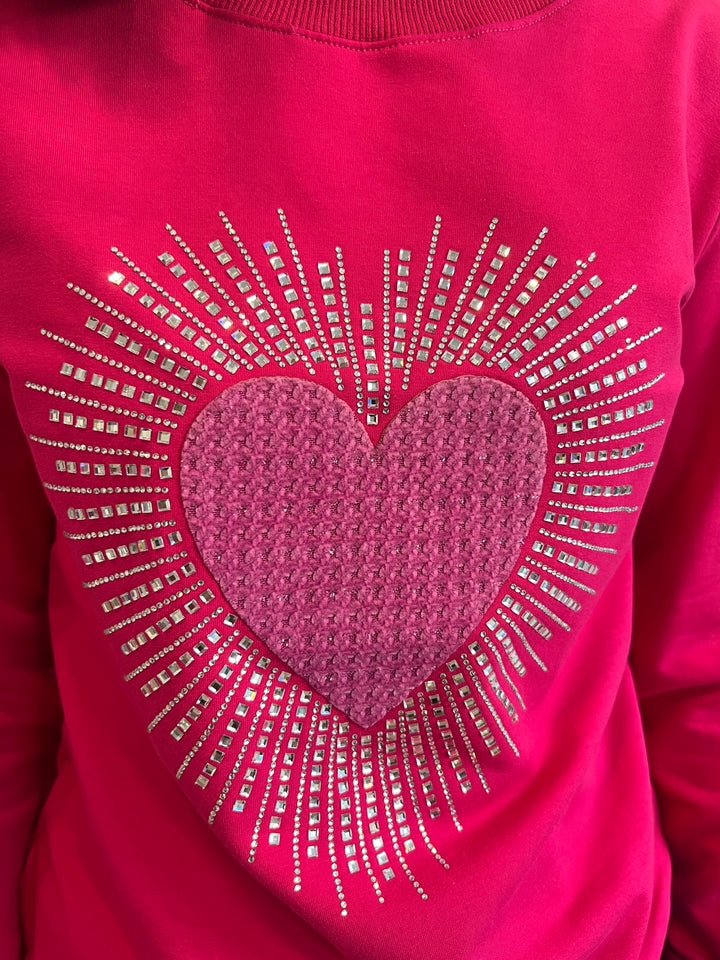 Sudadera Corazón fucsia