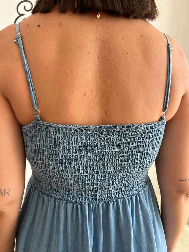 Vestido Adela denim claro