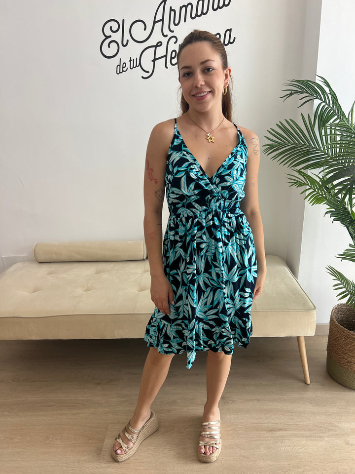 Vestido Mónica azul marino