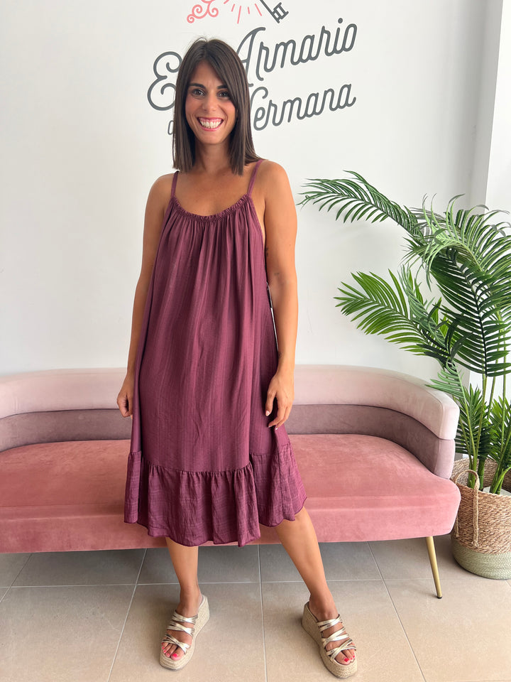Vestido Alana Corto burdeos