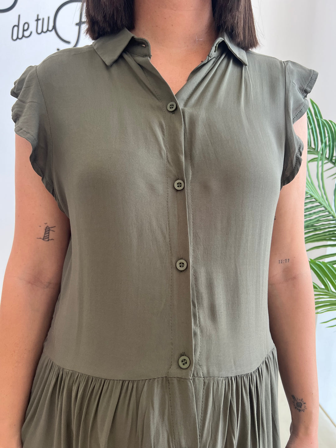 Vestido Sheila verde militar