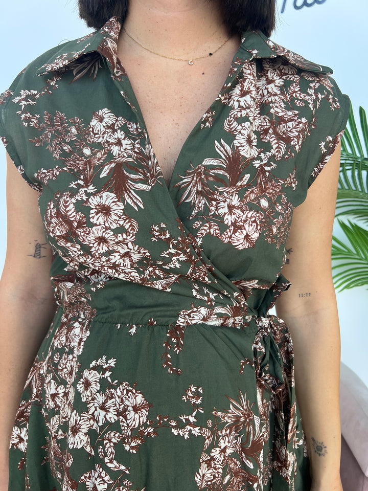 Vestido Flori verde oscuro