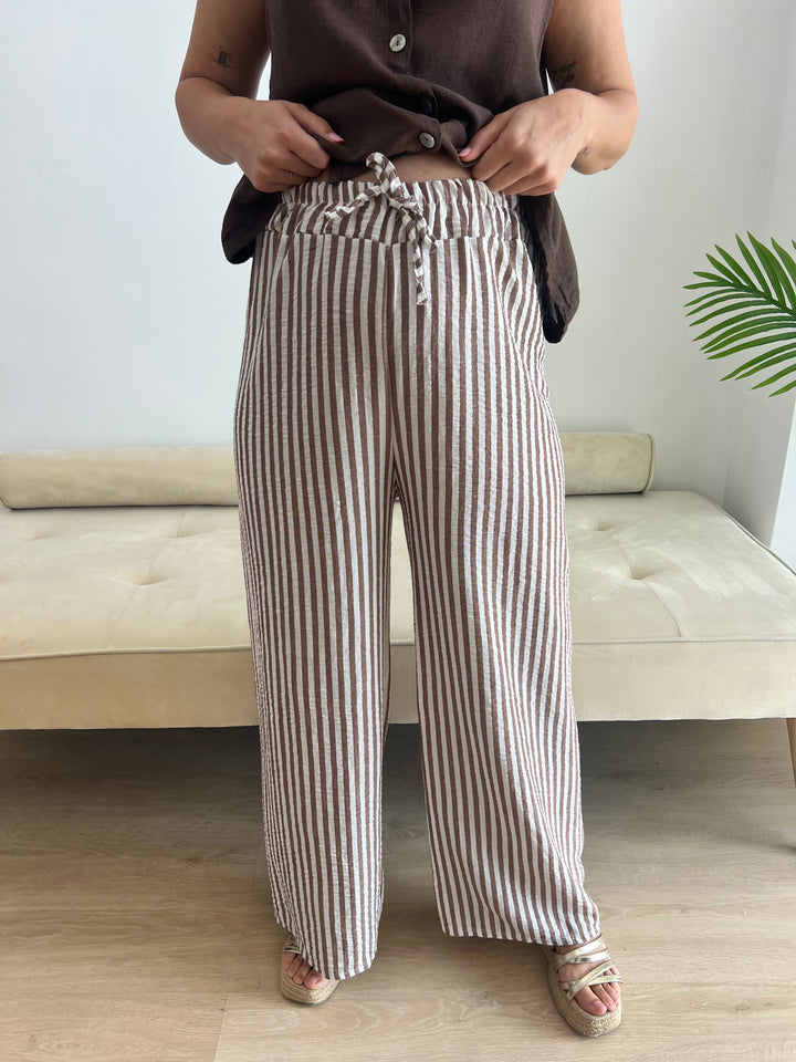Pantalón Rayas marrón