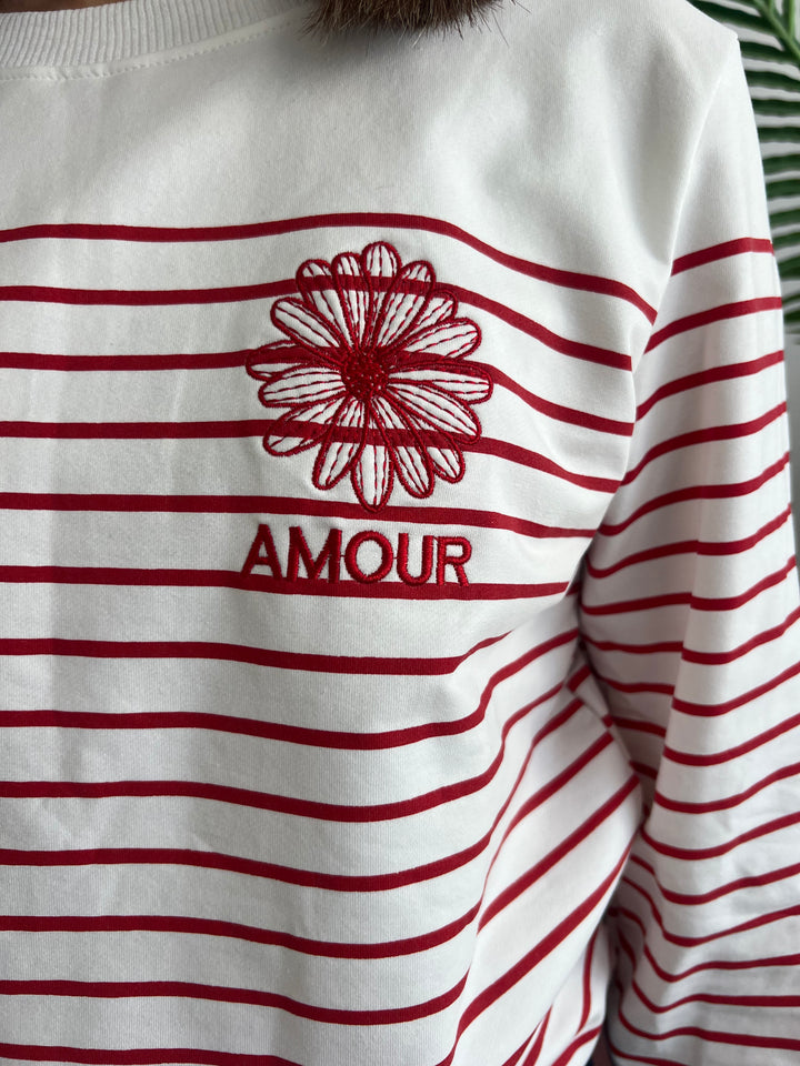 Sudadera Rayas rojo