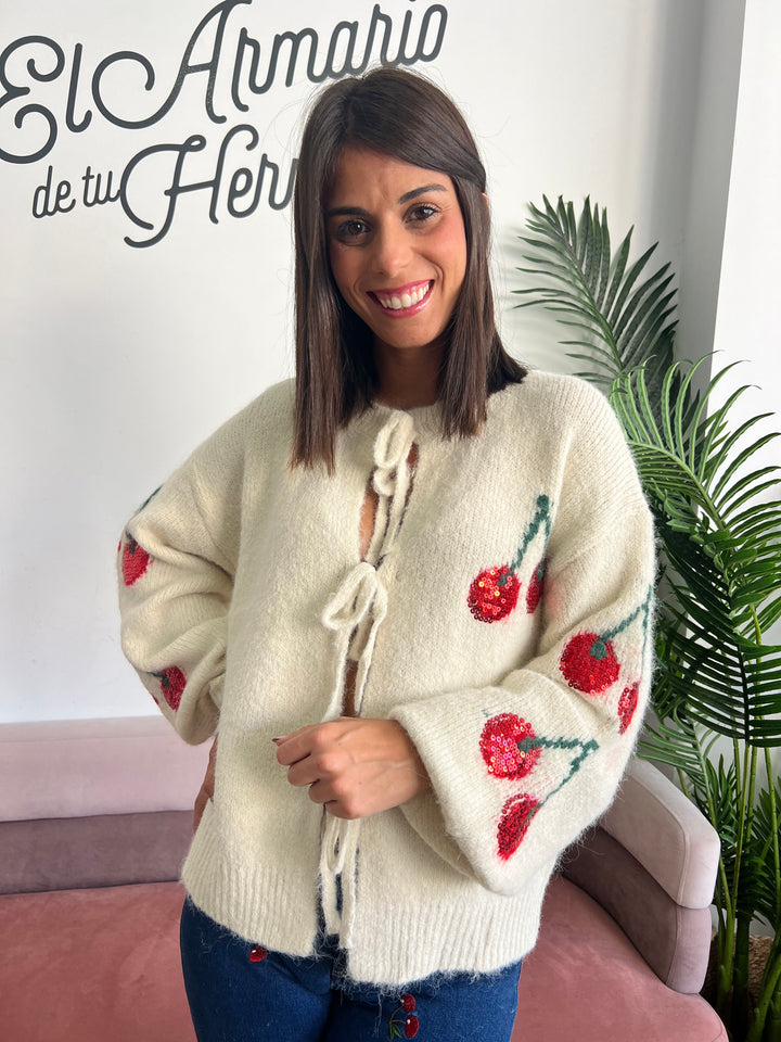 Chaqueta Cerezas beige
