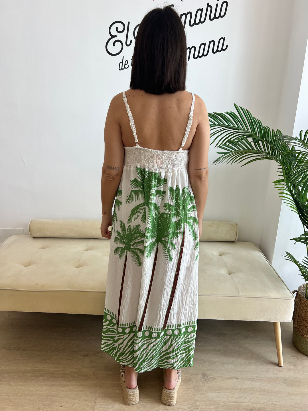 Vestido Palmeras verde