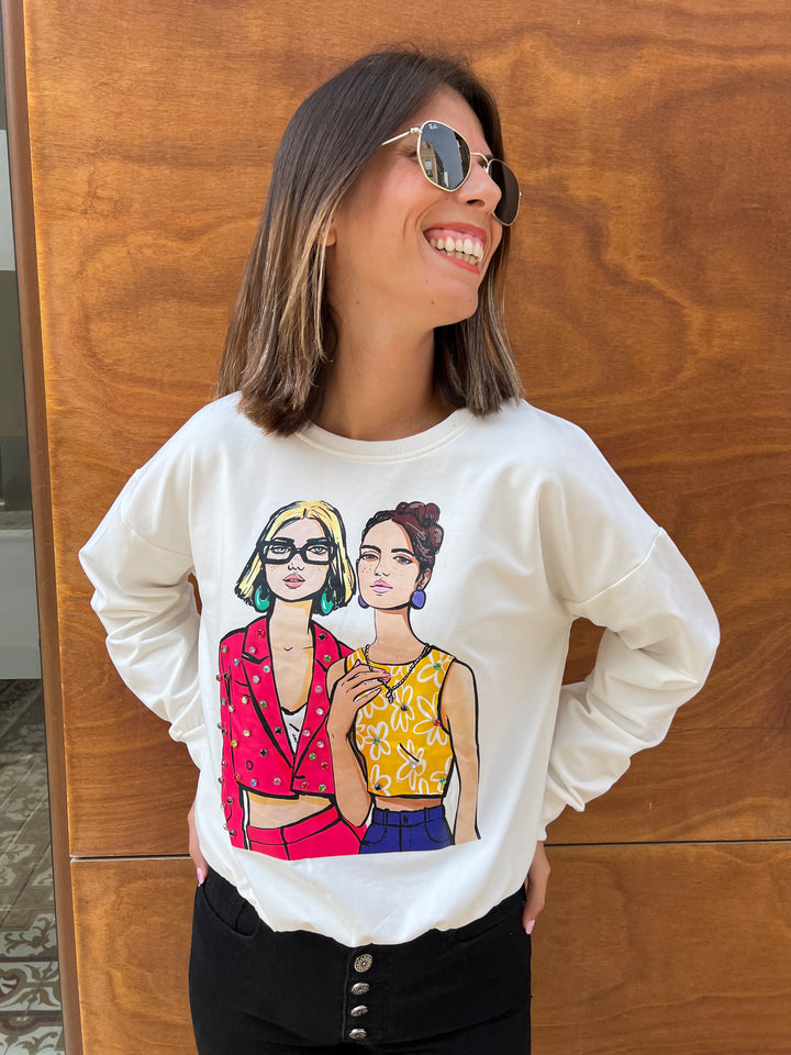 Sudadera Girl blanco
