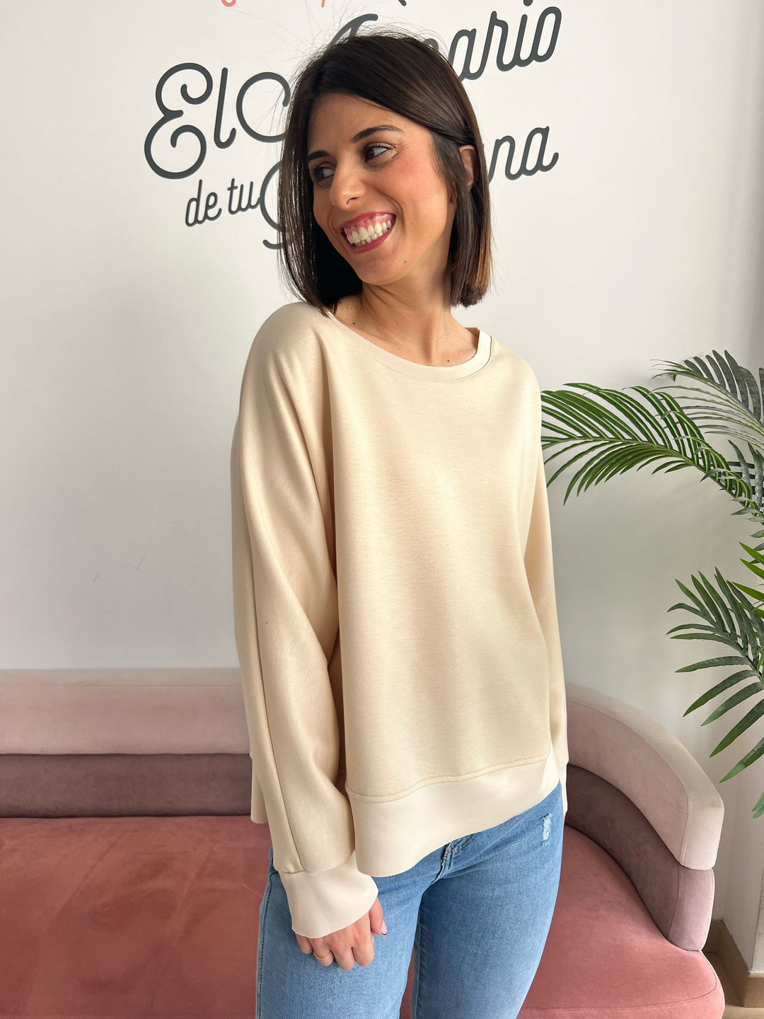 Sudadera Basic beige