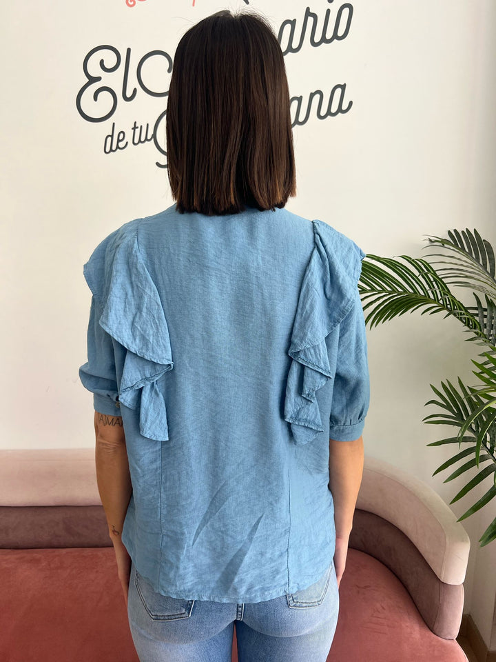Camisa Sandra celeste