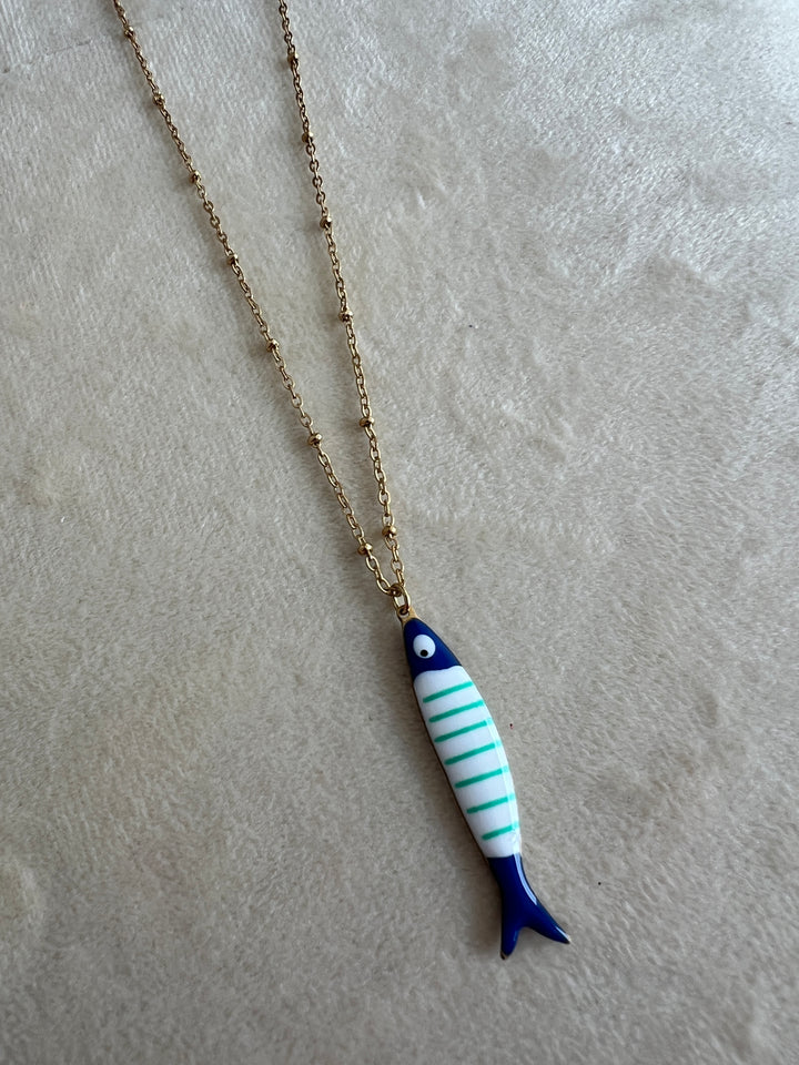 Collar Pescadito azul (acero)