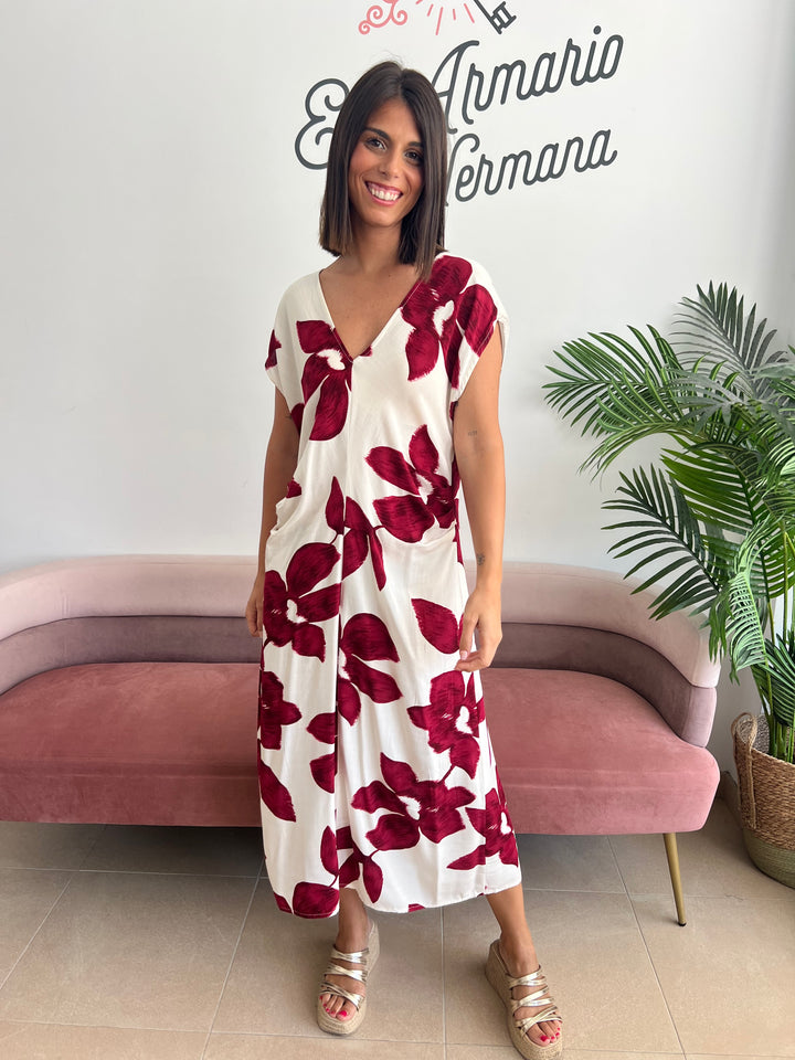 Vestido Carla burdeos