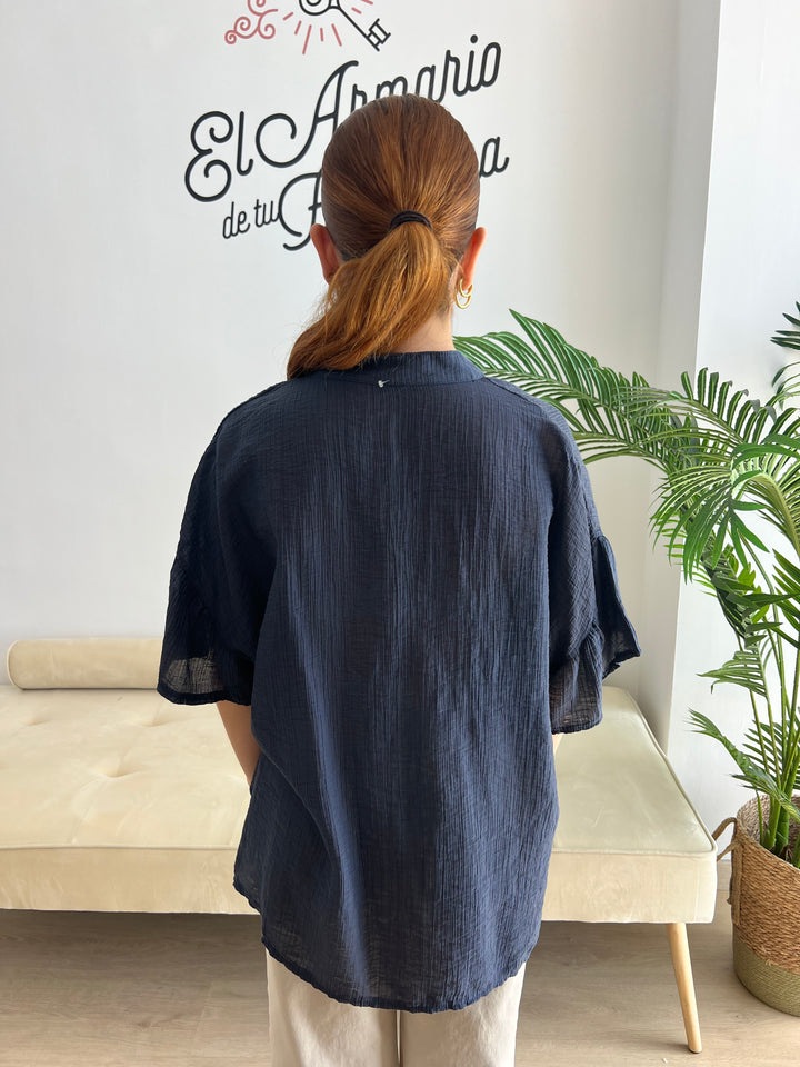 Camisa Sara azul marino