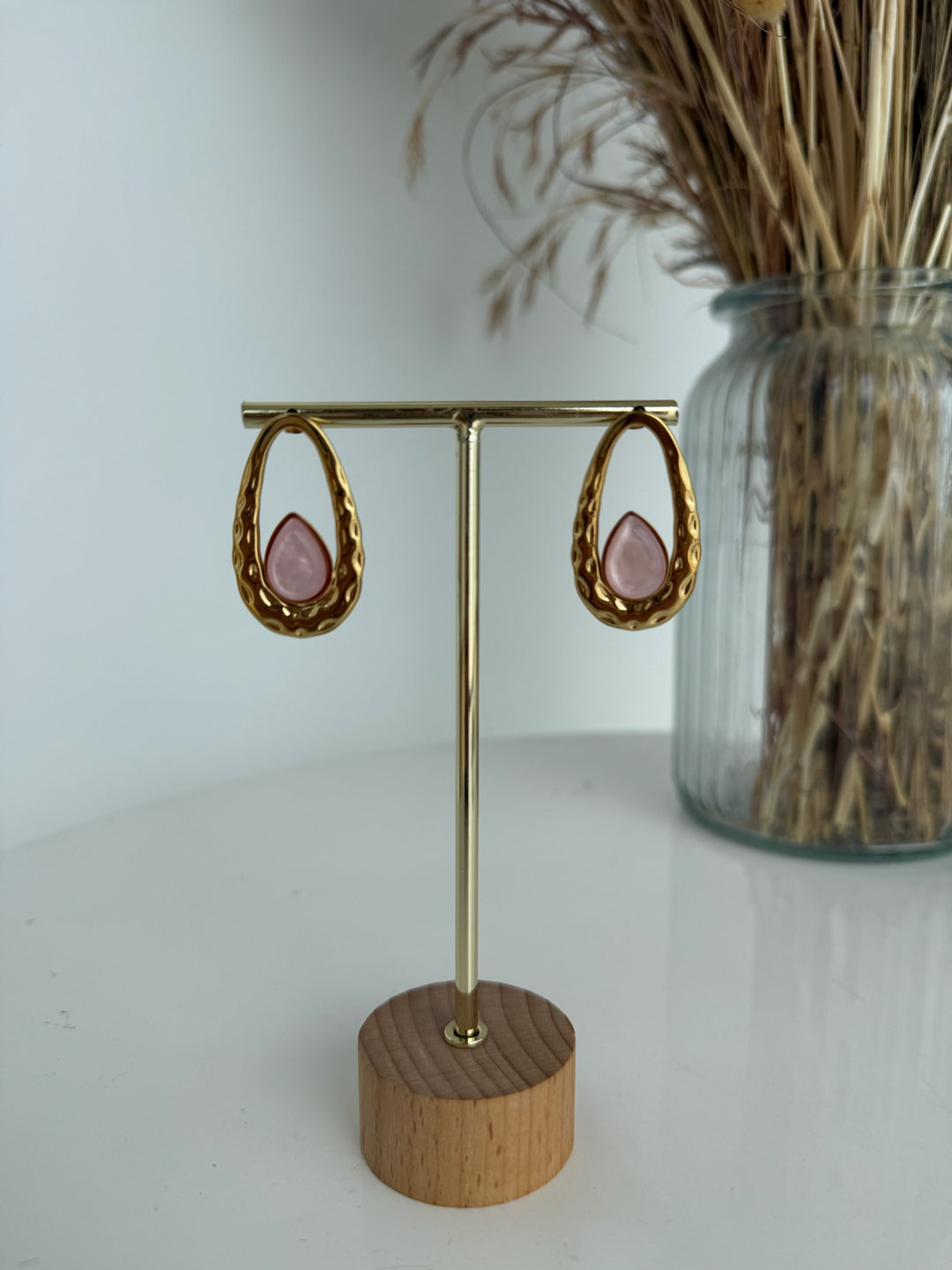 Pendientes Zafira rosa (acero)