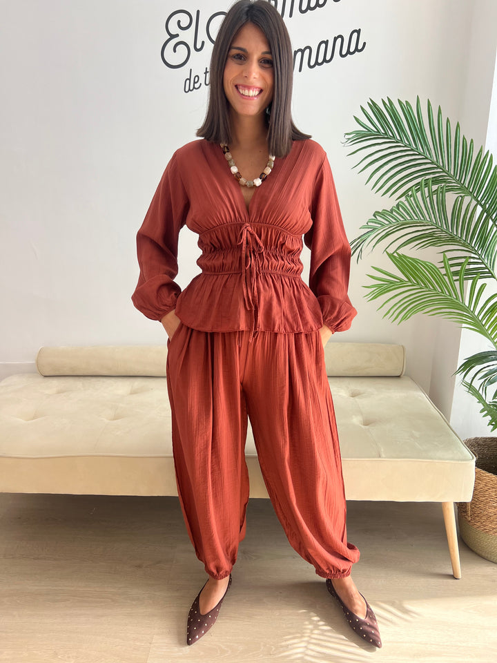 Pantalón Malú teja