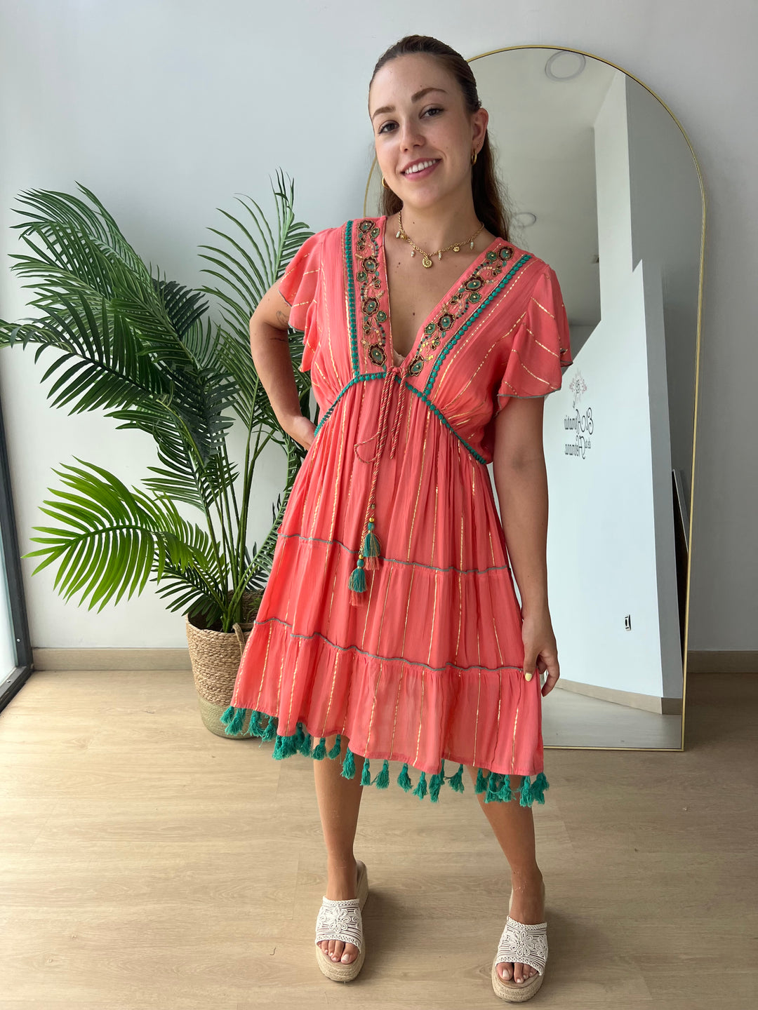 Vestido Bolonia coral