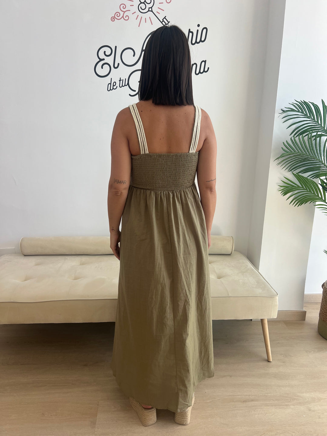 Vestido Inma verde militar