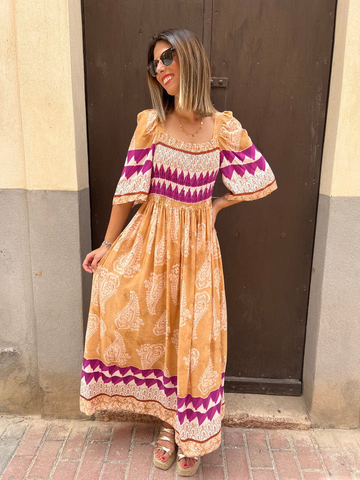 Vestido Megan mostaza