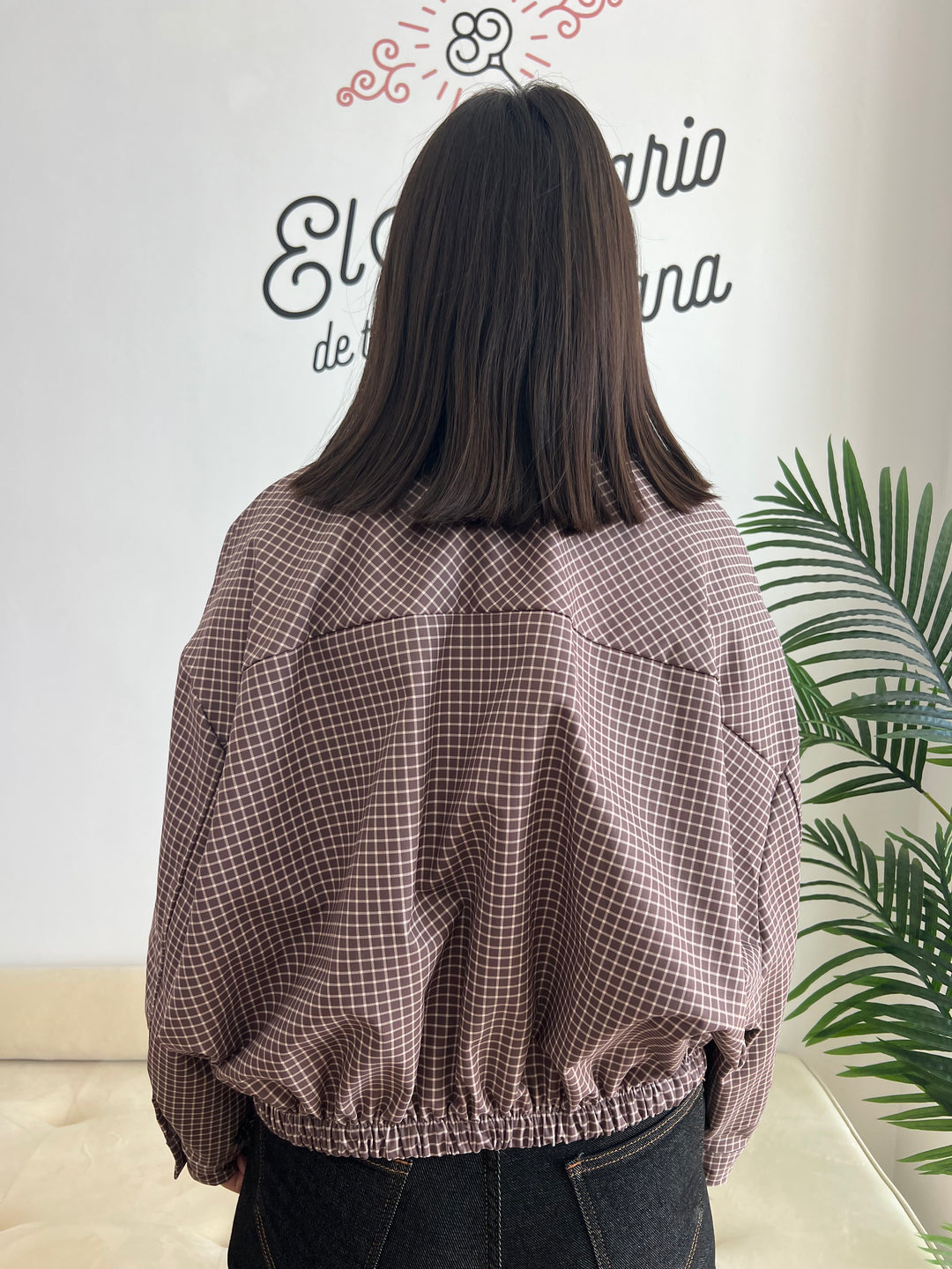 Chaqueta Vichy Bomber moka
