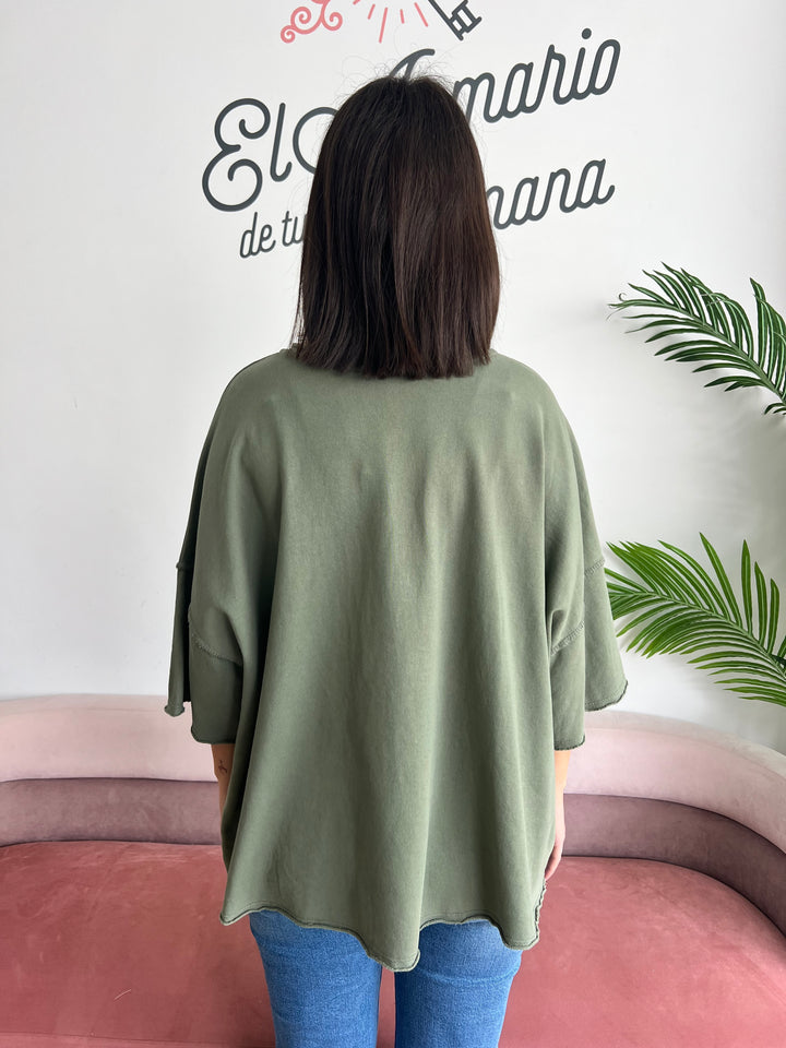 Sudadera Piña verde militar