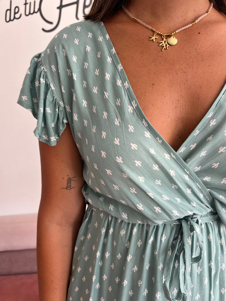 Vestido Cactus aguamarina