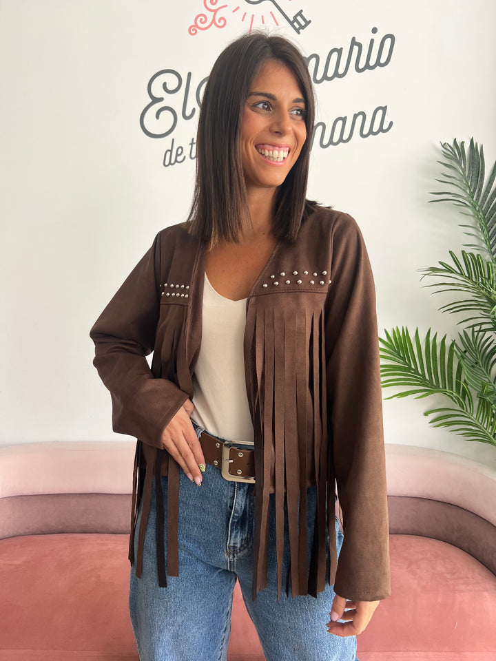 Chaqueta Flecos marrón