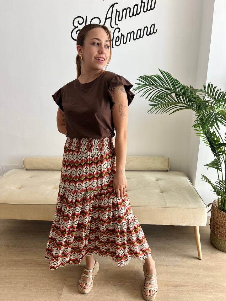 Falda Flori teja