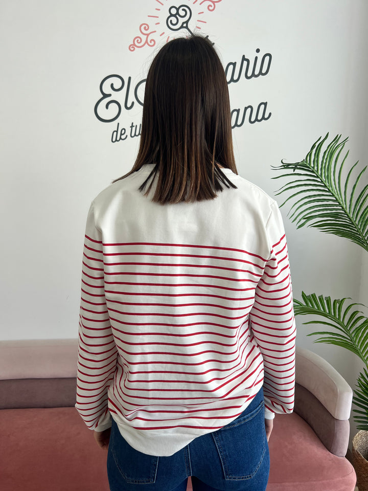 Sudadera Rayas rojo