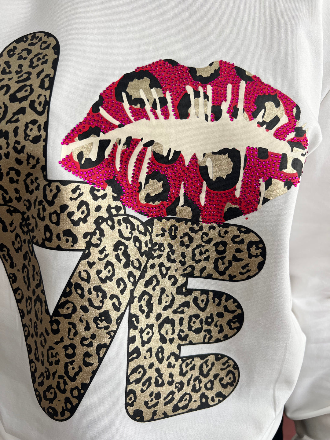 Sudadera Love Print blanco