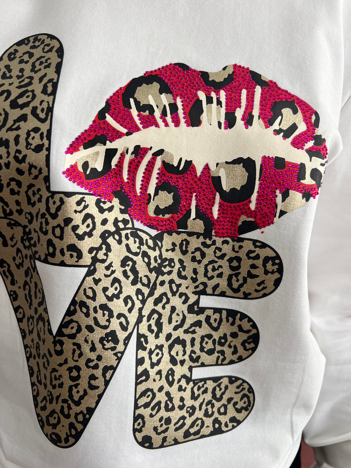 Sudadera Love Print blanco