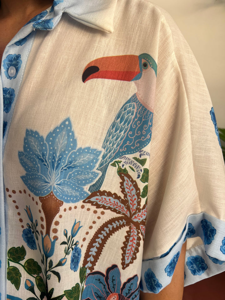 Camisa Tropical azul