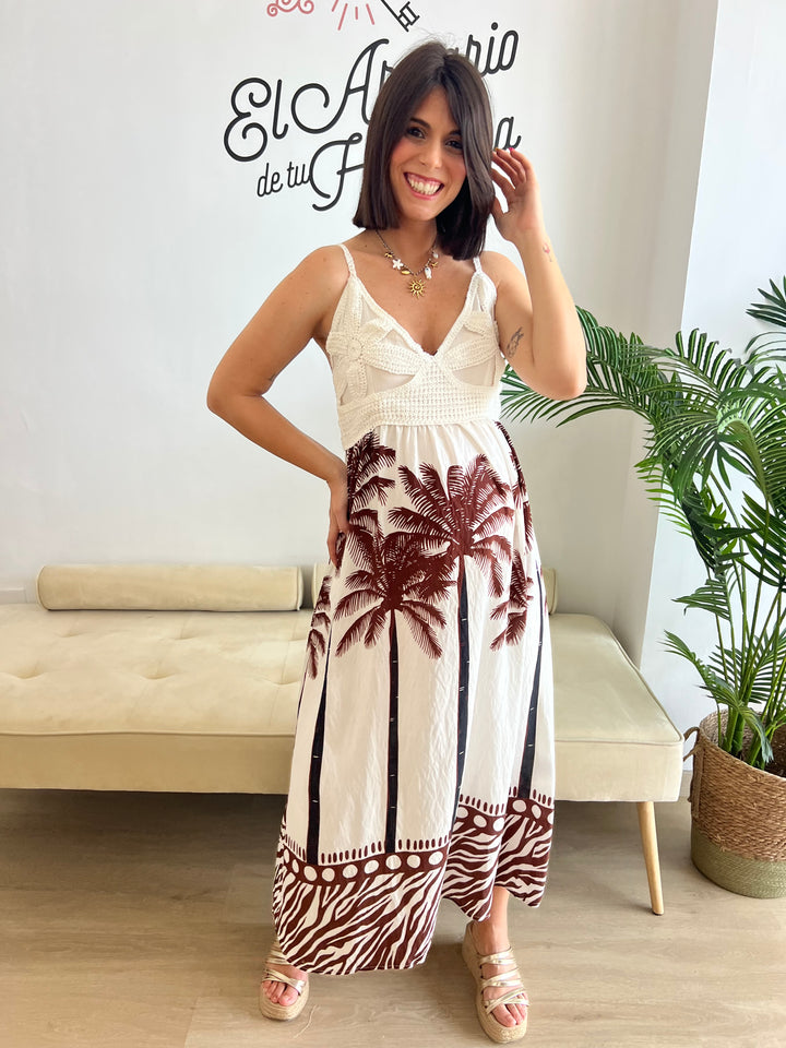 Vestido Palmeras marrón