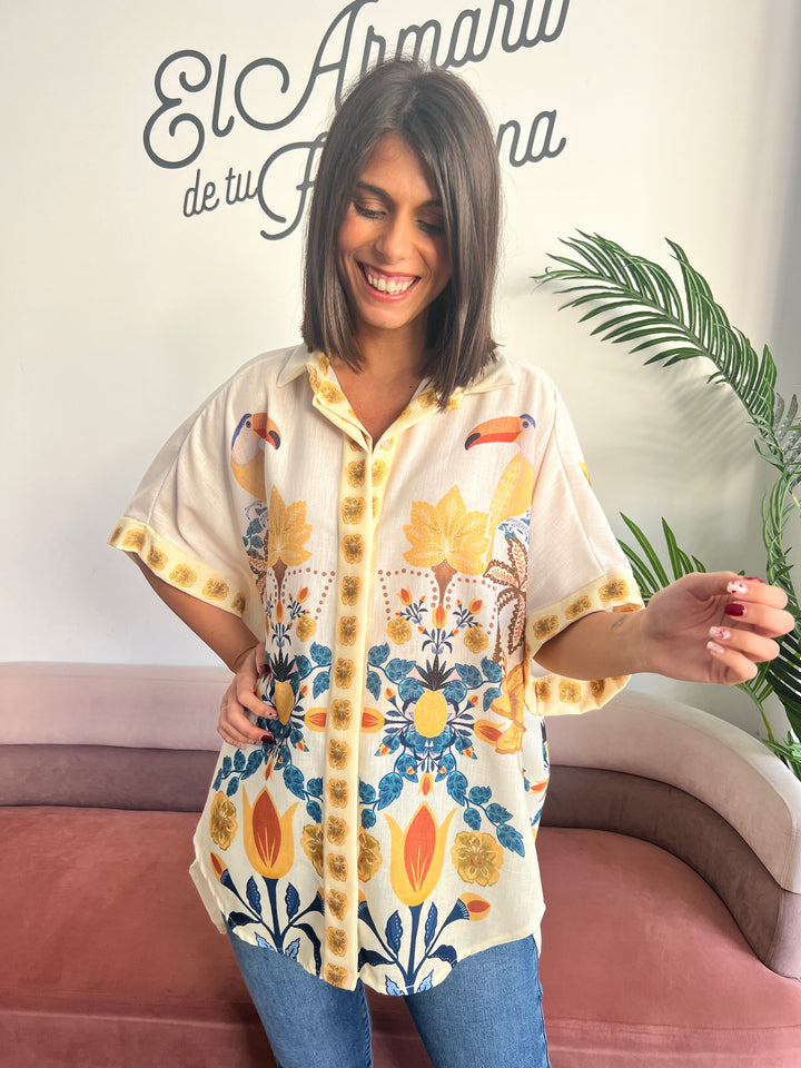 Camisa Tropical amarillo
