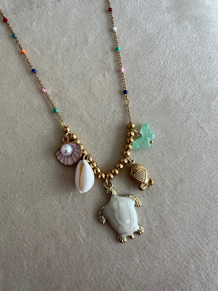Collar Tortuga blanco (acero)