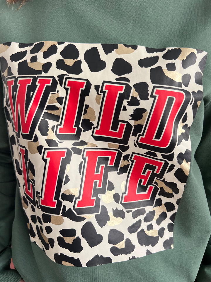 Sudadera Wild Life verde militar