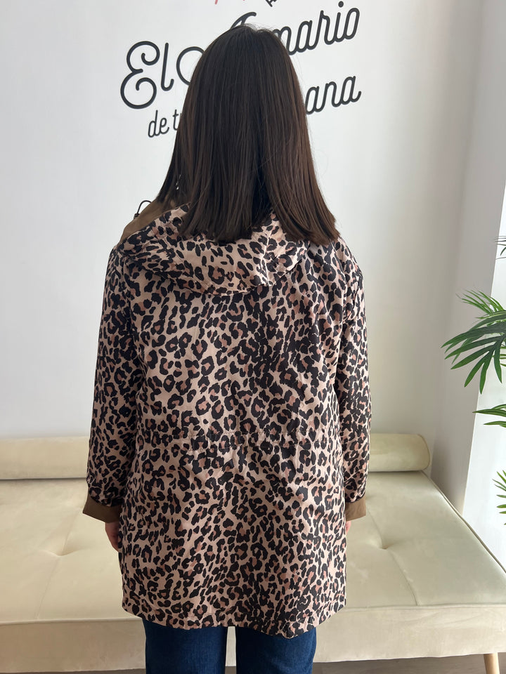 Chaqueta Reversible Leopardo marrón