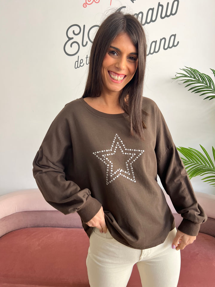 Sudadera Estrella marrón