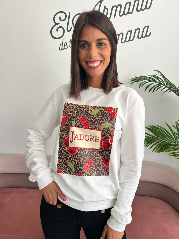 Sudadera J’adore blanco