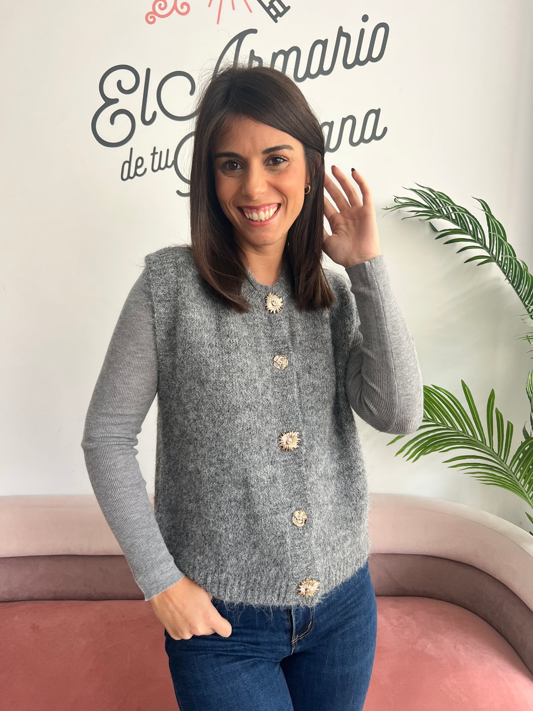 Chaleco Valentina gris