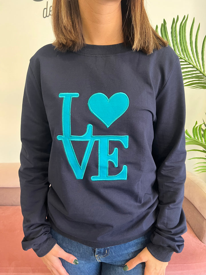 Sudadera Love azul marino