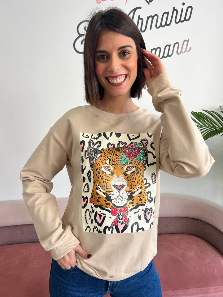 Sudadera Tiger beige
