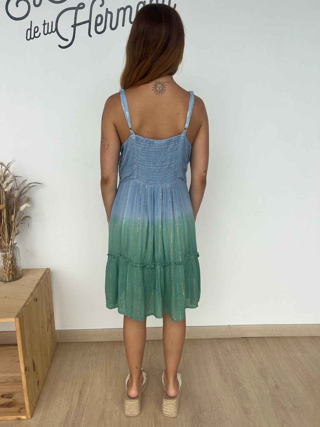 Vestido Habana azul y turquesa