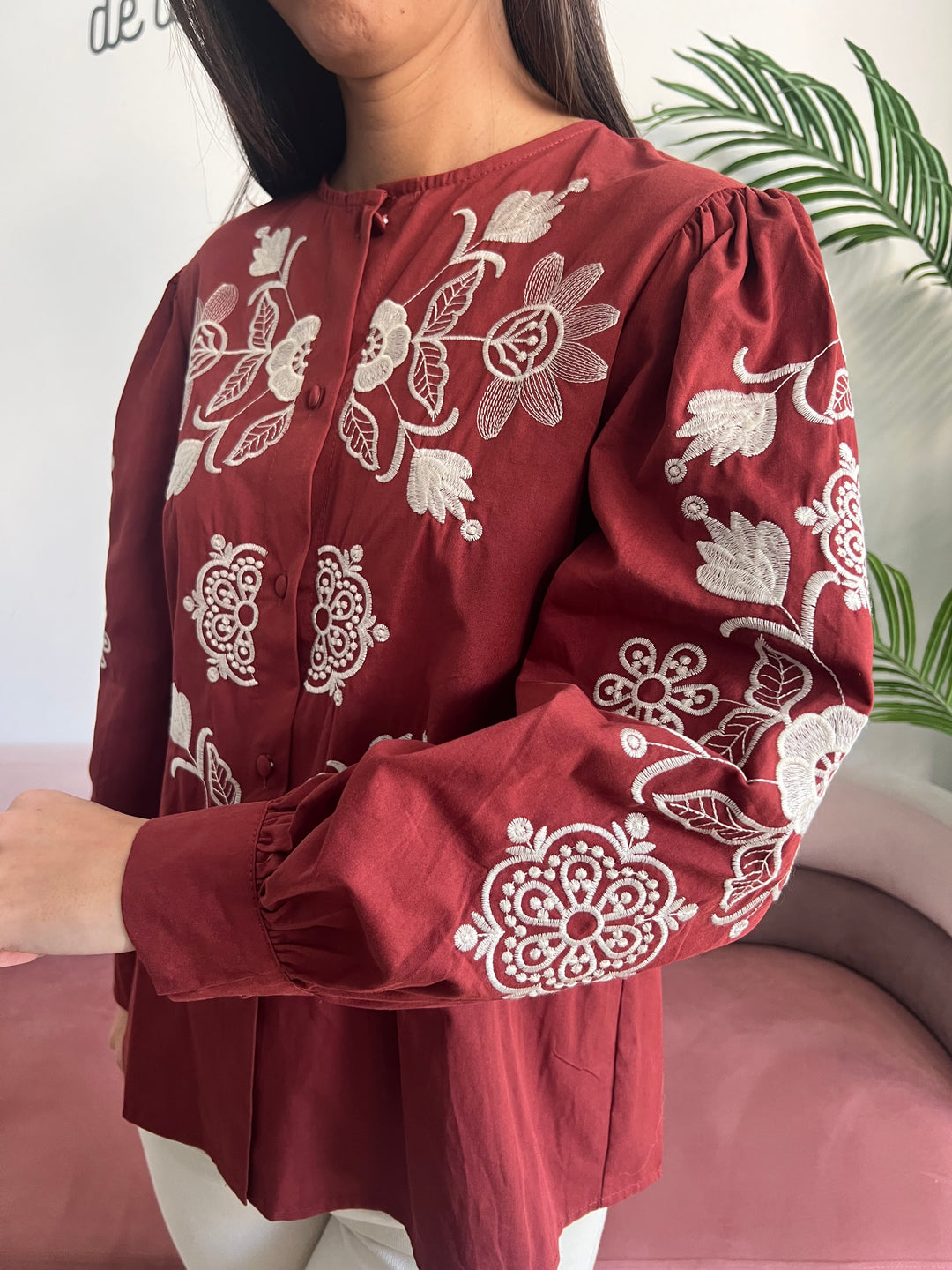 Camisa María burdeos