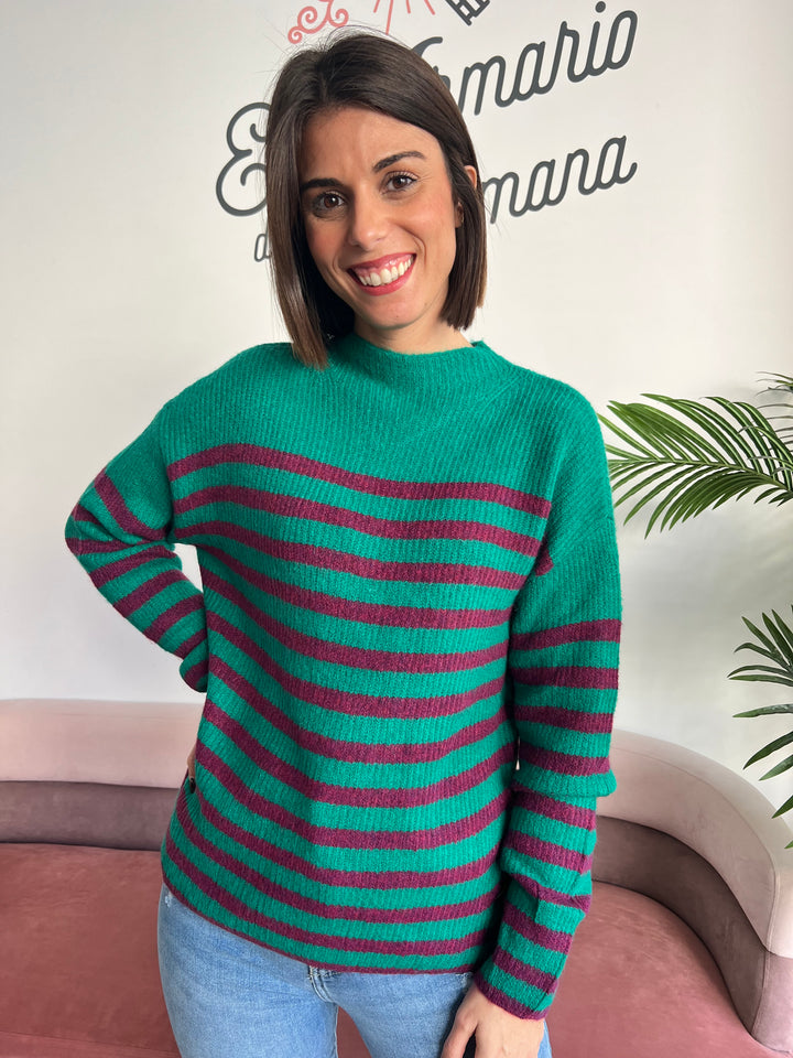 Jersey Carlota verde-buganvilla