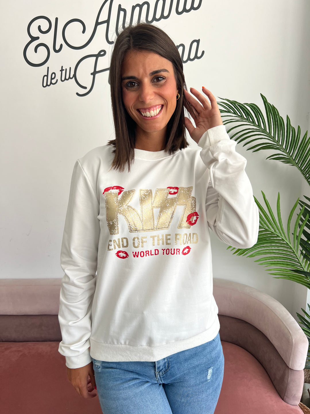 Sudadera Kiss road blanco