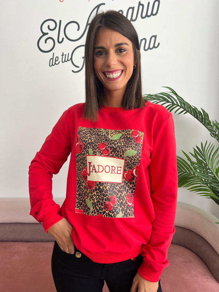 Sudadera J’adore rojo