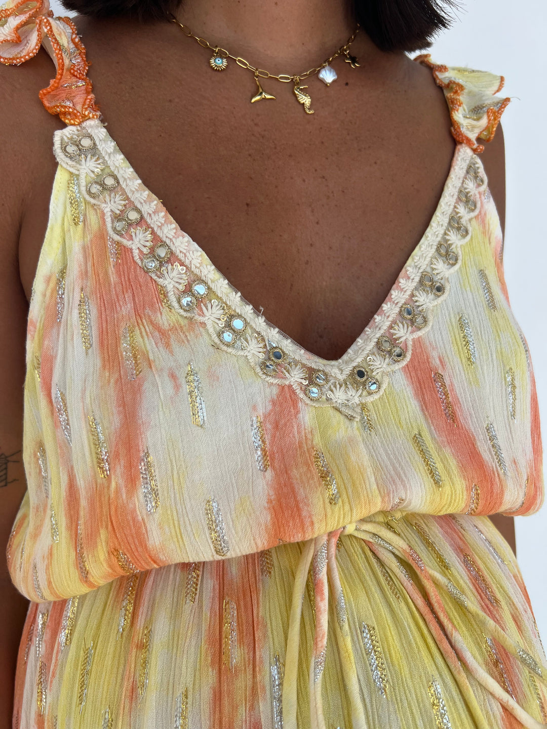 Vestido Conil corto naranja