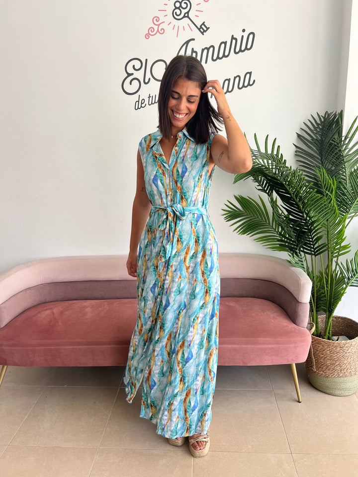 Vestido Cristina turquesa