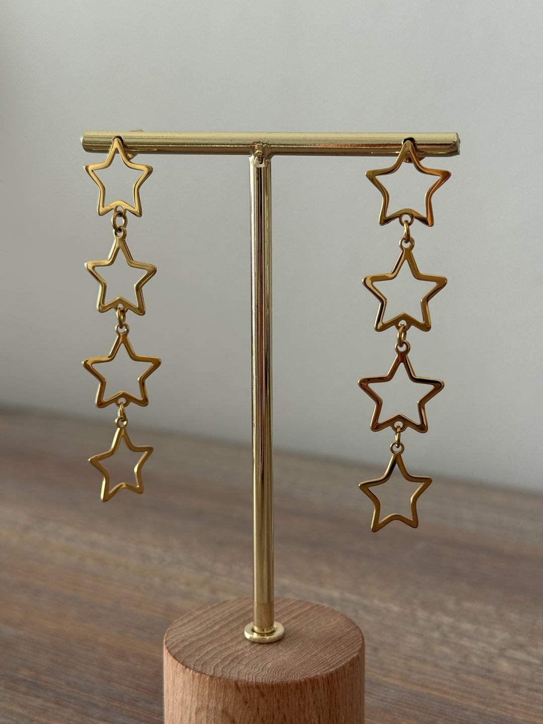 Pendientes Cosmos dorado (acero)