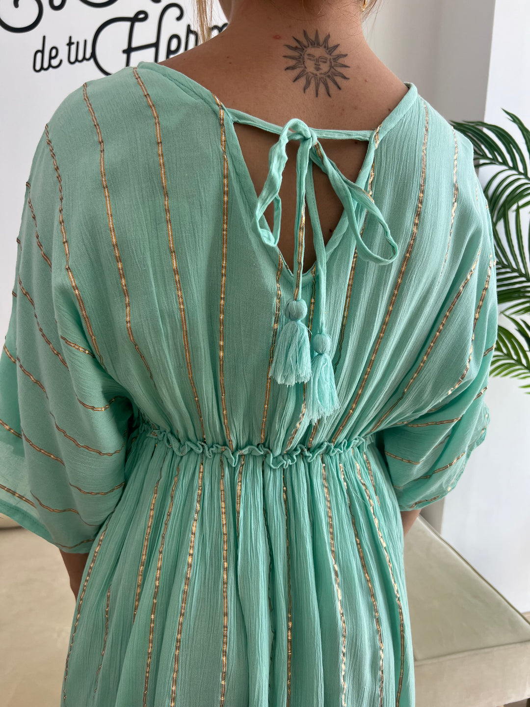 Vestido San José aguamarina